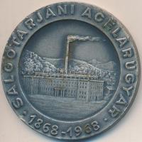 1968. "Salgótarjáni Acélárugyár 1868-1968" ezüstözött fém emlékérem (50mm) T:2