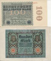 Németország / Weimari Köztársaság 1920. 100M + 1923. 2.000.000M + 50.000.000M + 100.000.000M (2x) T:...