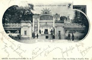1898 Vienna, Wien; Jubiläums-Ausstellung, Urania-Theater, Officielle Ausstellungs-Postkarte Nr. 53. Verlag Philipp & Kramer / cinema (EB)