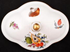 Herendi Fiori e frutta mintás dobozka, kézzel festett, jelzett, hibátlan, 12×9 cm