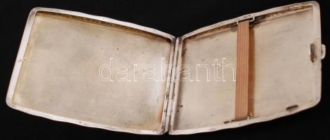 Díszes ezüst (Ag.) cigarettatárca, jelzett, 88,7gr., 7x9cm/ Silver(Ag.), Cigarette cases, marked, 88...
