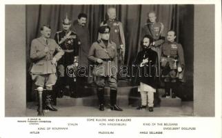 London, A group of politicians in Madame Tussaud's Exhibition; King of Roumania, Hitler, Stalin, Mussolini, Von Hindenburg, Engelbert Dollfuss, King of the Belgians, Haile Sellassie