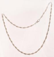 Ezüst (Ag.), dupla fonott nyaklánc, jelzett, 7,6gr., 40cm/Silver (Ag.), Double-braided necklace, marked, 7,6gr. 40cm