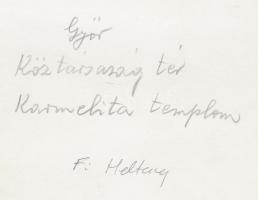 Heltay fotó: Győr, Köztársaság tér, Karmelita templom, hátoldalon feliratozva, 24x16 cm