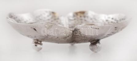 Régi, ezüst (Ag.),lóhere alakú tálka,  jelzett, 45,2gr., 7x7cm/Old, silver (Ag.), Clover-shaped bowl...