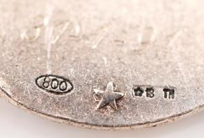 Ezüst (Ag.)Saluzzoi könnyűlovasság címeres medál, (Cavalleggeri di Saluzzo) jelzett, 8,8gr., d:2,5cm...