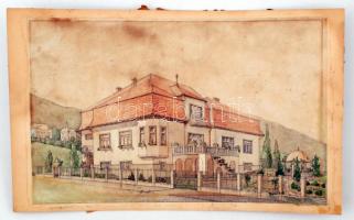 Zórád jelzéssel: Családi ház. Vegyes technika, papír (foltos), 32×51 cm