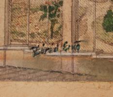 Zórád jelzéssel: Családi ház. Vegyes technika, papír (foltos), 32×51 cm