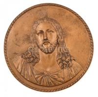 Bronz Krisztus bronz plakett, jelzés nélkül, d:14 cm