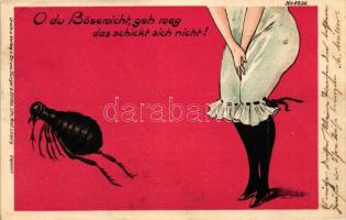O du Bösewicht, geh weg das schickt sich nicht! / Tick, lady, humour, Bruno Bürger & Ottillie No. 6235. litho (fa)