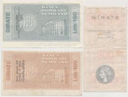 Olaszország 1977. 100L 3db klf csekk T:III
Italy 1977. 100 Lire 3pcs of diff cashier's cheques...