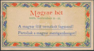 1928 Magyar hét, reklám nyomtatvány, Posner, 8x15cm