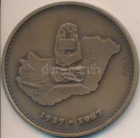 Pataky Béla (1932-) 1987. "50 éves a magyar olajbányászat" Br érem (70,5mm) T:1- ph.
