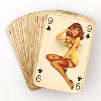 Erotikus kártyapakli az 50-es évekből, doboz nélkül