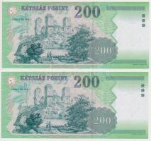 2002. 200Ft "FB" (2x) sorszámkövetők T:I,I-