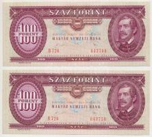 1989. 100Ft (2x) sorszámkövetők T:I,I-