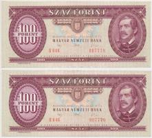 1992. 100Ft (2x) sorszámkövetők T:II-,III szép papír