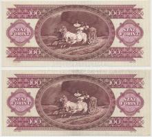 1992. 100Ft (2x) sorszámkövetők T:II-,III szép papír