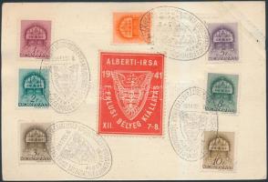 1941 I. Falusi bélyegkiállítás levélzáró alkalmi bélyegzéssel levelezőlapon