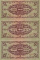 1945. 10.000P (10x) sorszámkövetők, mind "MNB" bélyeggel T:I-,II,III(csak egy darab!) szép...