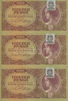 1945. 10.000P (10x) sorszámkövetők, mind "MNB" bélyeggel T:I-,II,III(csak egy darab!) szép...