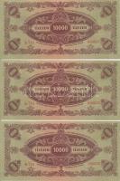1945. 10.000P (10x) sorszámkövetők, mind "MNB" bélyeggel T:I-,II,III(csak egy darab!) szép...