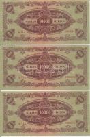 1945. 10.000P (10x) sorszámkövetők, mind "MNB" bélyeggel T:I-,II,III(csak egy darab!) szép...