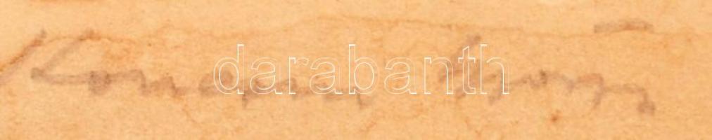 Konecsni György (1908-1970): Esztergom, színezett rézkarc, papír, jelzett, 39,5×31 cm