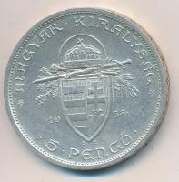 1938. 5P Ag "Szent István" T:2 Adamo P8.1