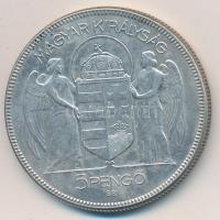 1930. 5P Ag "Horthy jobbra" T:2,2- Adamo P8