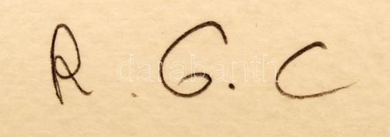 RGC jelzéssel: Lánchíd, litográfia, papír, 29,5×41 cm