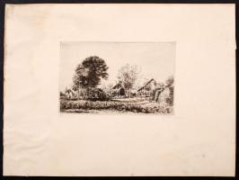 Boldizsár István (1897-1984): Őszi nap, rézkarc, papír, jelzett, 12,5×19,5 cm