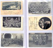 Érdekes militária képeslap tétel - 100 darabos I. világháborús képeslap gyűjtemény vegyes minőségben, sok fotóval (fotóalbumban) / collection of 100 interesting Austro-Hungarian WWI-era military postcards, photo postcards
