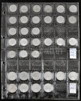 95db-os vegyes magyar fillér és pengő fémpénz gyűjtemény berakólapokon, közte jobb évszámokkal is T:...