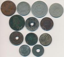 12db-os vegyes magyar pénztétel, közte 1812S 1kr Cu, 1869KB 10kr Ag, 1943. "B.SZ.K.R.T. / Váltó...