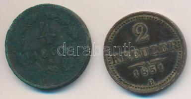 1851B 2kr Cu + 1861B 4kr Cu T:2-,3 patina