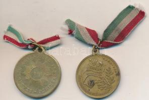 1894. "Kossuth Lajos / Szabadság, Egyenlőség, Testvériség 1848" Cu emlékérem modern szalaggal (30,5mm) + 1898. "1848-1898 Szabadságharcunk Dicső Emlékére" Br emlékérem modern szalaggal (29mm) T:2,2-