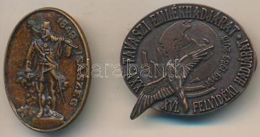 2013. "XXV. Tavaszi Emlékhadjárat - XVI. Felvidéki Hadjárat - 1849-1989-2013" Br jelvény (40x32mm) + DN "1849 Isaszeg" Br jelvény (36x25mm) T:2