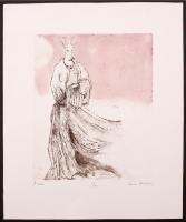 Váczi András(1967-): Álom. Színezett rézkarc, papír, jelzett, 23x18 cm