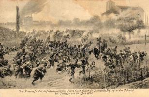 Battle of Custozza in 1866, K.u.K. Infantry Regiment Franz Graf Follist de Crenneville No. 75. s: Fritz Neumann