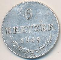 Ausztria 1848C 6Kr Ag T:2-,3 ph. Austria 1848C 6 Kreuzer Ag C:VF,F edge error