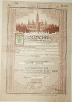 1935 Illetőségi bizonytvány a bécsi polgármester aláírásával 30x21 cm
