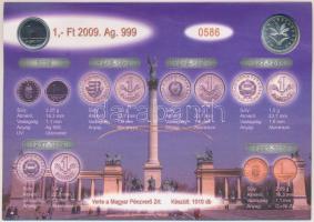 2009. 1Ft Ag (0.999) + 2Ft Ag (0.999) párban, utánveret sorszámozott emléklapon T:1