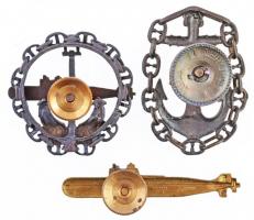 Oroszország DN 3db klf tengerészeti, tengeralattjárós fém jelvény, a tengeralattjárók 949 típusúak  ...