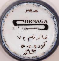 Cornaga váza tájképpel, kézzel festett, jelzett, hibátlan, m:18,5 cm