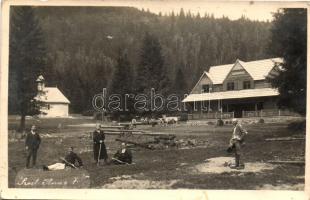 1943 Tusnádfürdő, Szent Anna-tó, favágók a háttérben / lake, photo (b)