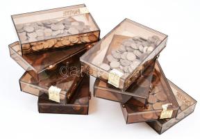 Vegyes magyar fillér és forint tétel 8 dobozban elrendezve, 10f + 20f + 50f + 1Ft + 2Ft + 5Ft + 10Ft + 20Ft, névértékenként maximum 3-6db azonos évszámú! + Magyarország forint emlékpénzei 1956-1994, Babits Kiadó Kft.-WIMNB Rt.. 1994 T:vegyes