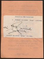 cca 1930 A Tröszt Ellenes Liga szórólapja, a vezető aláírásával