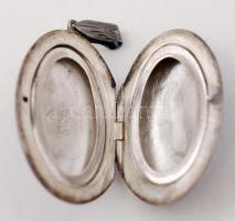 Ezüst (Ag.) zománc díszített fényképtartó, bruttó: 10 g, 2,5×3,5 cm