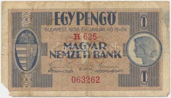 1938. 1P "H 625 / 063262" T:III- sarokhiány Adamo P1